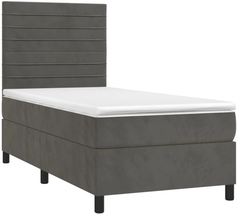 ΚΡΕΒΑΤΙ BOXSPRING ΜΕ ΣΤΡΩΜΑ ΣΚΟΥΡΟ ΓΚΡΙ 100X200 ΕΚ. ΒΕΛΟΥΔΙΝΟ 3143068