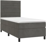 ΚΡΕΒΑΤΙ BOXSPRING ΜΕ ΣΤΡΩΜΑ ΣΚΟΥΡΟ ΓΚΡΙ 100X200 ΕΚ. ΒΕΛΟΥΔΙΝΟ 3143068