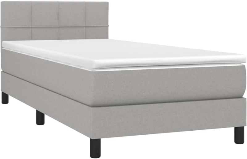 ΚΡΕΒΑΤΙ BOXSPRING ΜΕ ΣΤΡΩΜΑ & LED ΑΝ.ΓΚΡΙ 90X200 ΕΚ. ΥΦΑΣΜΑΤΙΝΟ 3133125