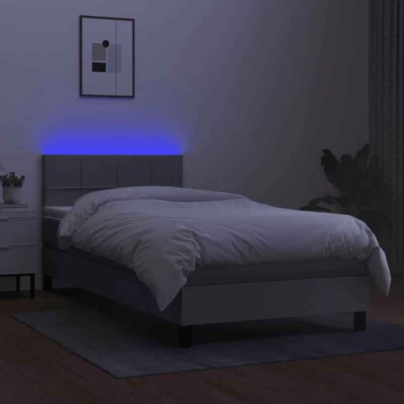 ΚΡΕΒΑΤΙ BOXSPRING ΜΕ ΣΤΡΩΜΑ & LED ΑΝ.ΓΚΡΙ 90X200 ΕΚ. ΥΦΑΣΜΑΤΙΝΟ 3133125