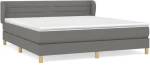 ΚΡΕΒΑΤΙ BOXSPRING ΜΕ ΣΤΡΩΜΑ ΣΚΟΥΡΟ ΓΚΡΙ 160X200 ΕΚ ΥΦΑΣΜΑΤΙΝΟ 3126894