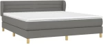 ΚΡΕΒΑΤΙ BOXSPRING ΜΕ ΣΤΡΩΜΑ ΣΚΟΥΡΟ ΓΚΡΙ 160X200 ΕΚ ΥΦΑΣΜΑΤΙΝΟ 3126894