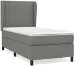 ΚΡΕΒΑΤΙ BOXSPRING ΜΕ ΣΤΡΩΜΑ ΣΚΟΥΡΟ ΓΚΡΙ 80X200 ΕΚ. ΥΦΑΣΜΑΤΙΝΟ 3128078