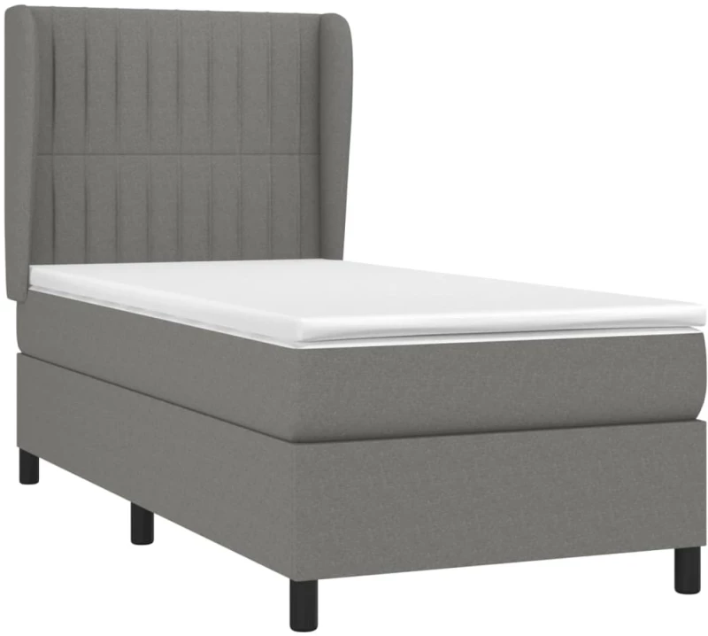ΚΡΕΒΑΤΙ BOXSPRING ΜΕ ΣΤΡΩΜΑ ΣΚΟΥΡΟ ΓΚΡΙ 80X200 ΕΚ. ΥΦΑΣΜΑΤΙΝΟ 3128078