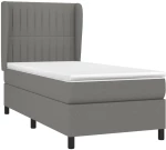 ΚΡΕΒΑΤΙ BOXSPRING ΜΕ ΣΤΡΩΜΑ ΣΚΟΥΡΟ ΓΚΡΙ 80X200 ΕΚ. ΥΦΑΣΜΑΤΙΝΟ 3128078