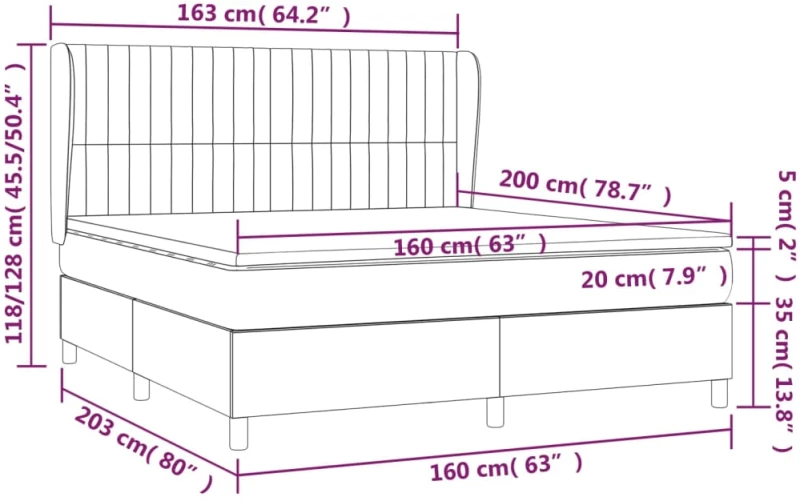 ΚΡΕΒΑΤΙ BOXSPRING ΜΕ ΣΤΡΩΜΑ ΑΝ. ΠΡΑΣΙΝΟ 160X200ΕΚ ΥΦΑΣΜΑΤΙΝΟ 3128133