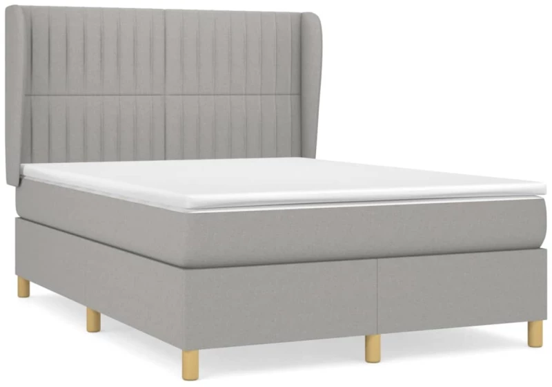ΚΡΕΒΑΤΙ BOXSPRING ΜΕ ΣΤΡΩΜΑ ΑΝΟΙΧΤΟ ΓΚΡΙ 140X190 ΕΚ. ΥΦΑΣΜΑΤΙΝΟ 3128677