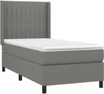 ΚΡΕΒΑΤΙ BOXSPRING ΜΕ ΣΤΡΩΜΑ ΣΚΟΥΡΟ ΓΚΡΙ 80X200 ΕΚ. ΥΦΑΣΜΑΤΙΝΟ 3131546