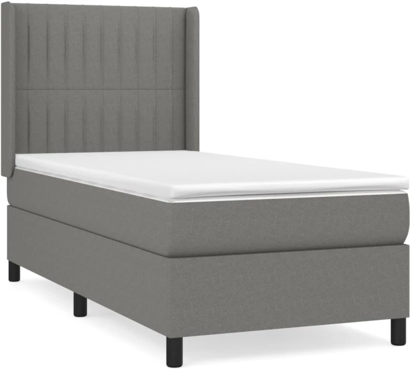ΚΡΕΒΑΤΙ BOXSPRING ΜΕ ΣΤΡΩΜΑ ΣΚΟΥΡΟ ΓΚΡΙ 100X200 ΕΚ. ΥΦΑΣΜΑΤΙΝΟ 3131570