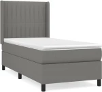 ΚΡΕΒΑΤΙ BOXSPRING ΜΕ ΣΤΡΩΜΑ ΣΚΟΥΡΟ ΓΚΡΙ 100X200 ΕΚ. ΥΦΑΣΜΑΤΙΝΟ 3131570