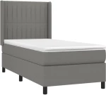 ΚΡΕΒΑΤΙ BOXSPRING ΜΕ ΣΤΡΩΜΑ ΣΚΟΥΡΟ ΓΚΡΙ 100X200 ΕΚ. ΥΦΑΣΜΑΤΙΝΟ 3131570