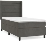 ΚΡΕΒΑΤΙ BOXSPRING ΜΕ ΣΤΡΩΜΑ ΣΚΟΥΡΟ ΓΚΡΙ 80X200 ΕΚ. ΒΕΛΟΥΔΙΝΟ 3132706