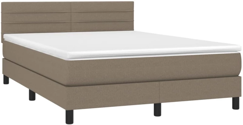 ΚΡΕΒΑΤΙ BOXSPRING ΜΕ ΣΤΡΩΜΑ & LED TAUPE 140X200 ΕΚ. ΥΦΑΣΜΑΤΙΝΟ 3133241