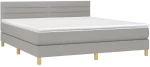 ΚΡΕΒΑΤΙ BOXSPRING ΜΕ ΣΤΡΩΜΑ & LED ΑΝ.ΓΚΡΙ 160X200 ΕΚ ΥΦΑΣΜΑΤΙΝΟ 3133805