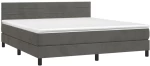 ΚΡΕΒΑΤΙ BOXSPRING ΜΕ ΣΤΡΩΜΑ & LED ΣΚ. ΓΚΡΙ 160X200ΕΚ. ΒΕΛΟΥΔΙΝΟ 3134472