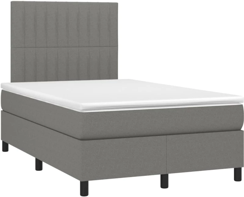 ΚΡΕΒΑΤΙ BOXSPRING ΜΕ ΣΤΡΩΜΑ & LED ΣΚ.ΓΚΡΙ 120X200 ΕΚ ΥΦΑΣΜΑΤΙΝΟ 3135022