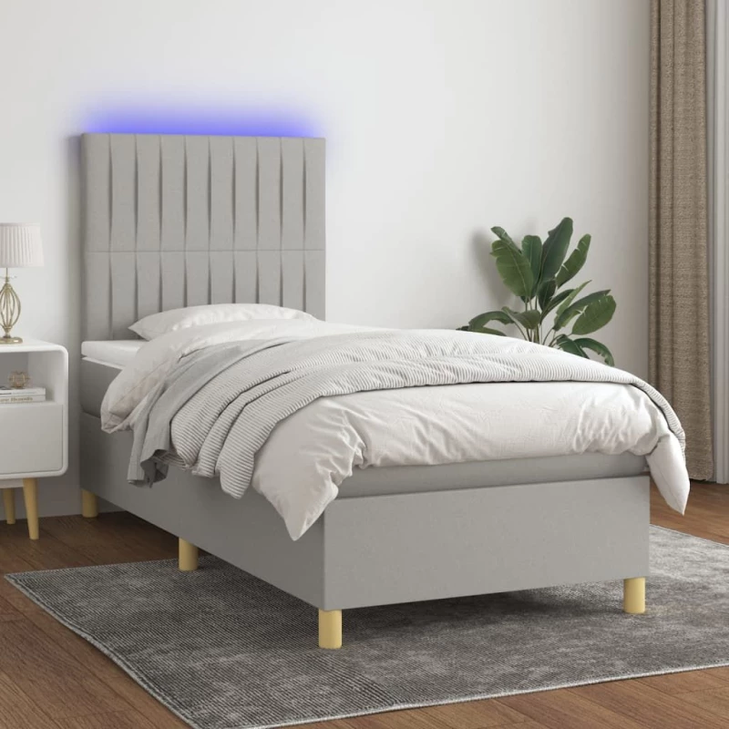 ΚΡΕΒΑΤΙ BOXSPRING ΜΕ ΣΤΡΩΜΑ & LED ΑΝ.ΓΚΡΙ 80X200 ΕΚ. ΥΦΑΣΜΑΤΙΝΟ 3135549