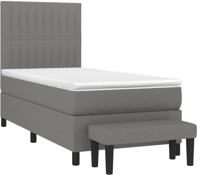 ΚΡΕΒΑΤΙ BOXSPRING ΜΕ ΣΤΡΩΜΑ ΣΚΟΥΡΟ ΓΚΡΙ 80X200 ΕΚ. ΥΦΑΣΜΑΤΙΝΟ 3136710