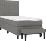 ΚΡΕΒΑΤΙ BOXSPRING ΜΕ ΣΤΡΩΜΑ ΣΚΟΥΡΟ ΓΚΡΙ 80X200 ΕΚ. ΥΦΑΣΜΑΤΙΝΟ 3136710
