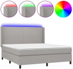 ΚΡΕΒΑΤΙ BOXSPRING ΜΕ ΣΤΡΩΜΑ & LED ΑΝ.ΓΚΡΙ 160X200ΕΚ. ΥΦΑΣΜΑΤΙΝΟ 3138165