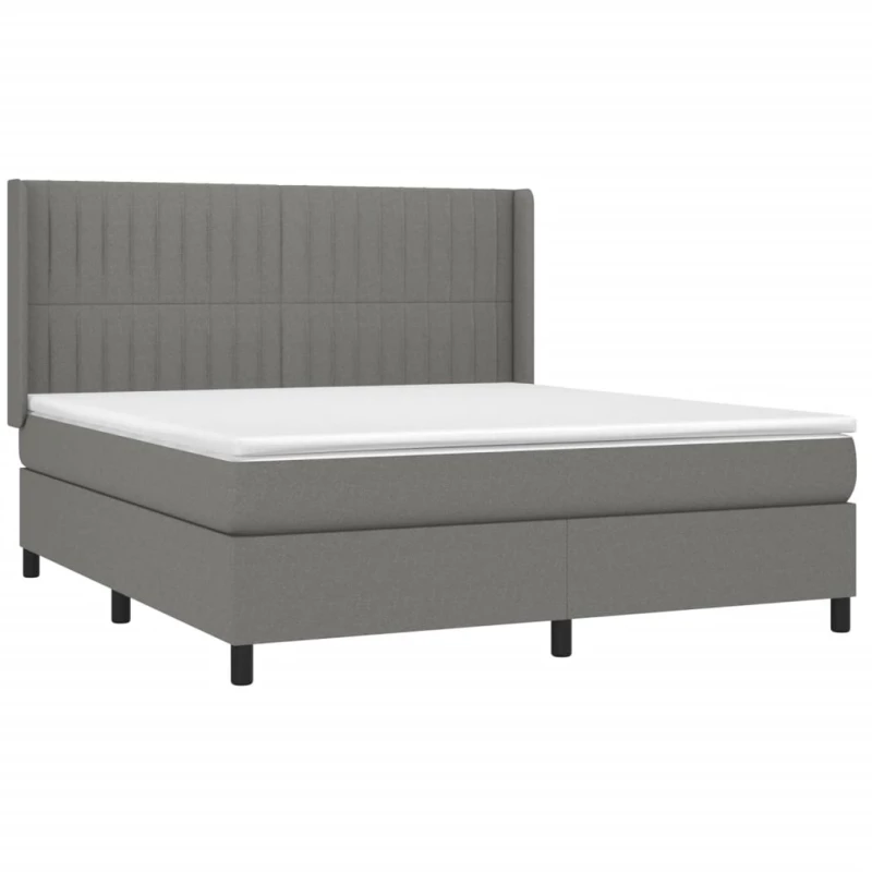 ΚΡΕΒΑΤΙ BOXSPRING ΜΕ ΣΤΡΩΜΑ & LED ΣΚ.ΓΚΡΙ 160X200 ΕΚ ΥΦΑΣΜΑΤΙΝΟ 3138486