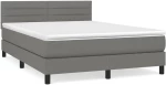 ΚΡΕΒΑΤΙ BOXSPRING ΜΕ ΣΤΡΩΜΑ ΣΚΟΥΡΟ ΓΚΡΙ 140X190 ΕΚ. ΥΦΑΣΜΑΤΙΝΟ 3140130