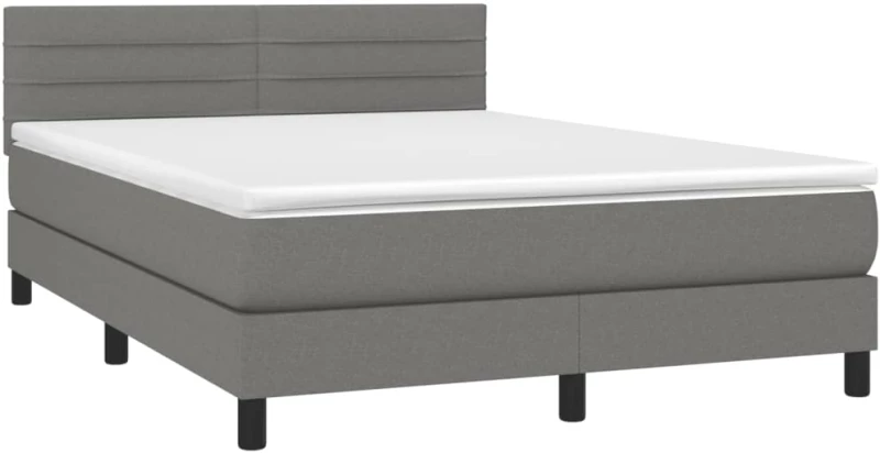 ΚΡΕΒΑΤΙ BOXSPRING ΜΕ ΣΤΡΩΜΑ ΣΚΟΥΡΟ ΓΚΡΙ 140X190 ΕΚ. ΥΦΑΣΜΑΤΙΝΟ 3140130