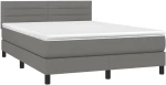 ΚΡΕΒΑΤΙ BOXSPRING ΜΕ ΣΤΡΩΜΑ ΣΚΟΥΡΟ ΓΚΡΙ 140X190 ΕΚ. ΥΦΑΣΜΑΤΙΝΟ 3140130