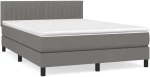 ΚΡΕΒΑΤΙ BOXSPRING ΜΕ ΣΤΡΩΜΑ ΣΚΟΥΡΟ ΓΚΡΙ 140X190 ΕΚ. ΥΦΑΣΜΑΤΙΝΟ 3140210