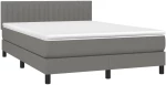 ΚΡΕΒΑΤΙ BOXSPRING ΜΕ ΣΤΡΩΜΑ ΣΚΟΥΡΟ ΓΚΡΙ 140X190 ΕΚ. ΥΦΑΣΜΑΤΙΝΟ 3140210