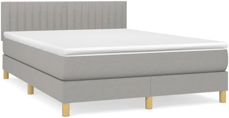 ΚΡΕΒΑΤΙ BOXSPRING ΜΕ ΣΤΡΩΜΑ ΑΝΟΙΧΤΟ ΓΚΡΙ 140X200 ΕΚ. ΥΦΑΣΜΑΤΙΝΟ 3140777