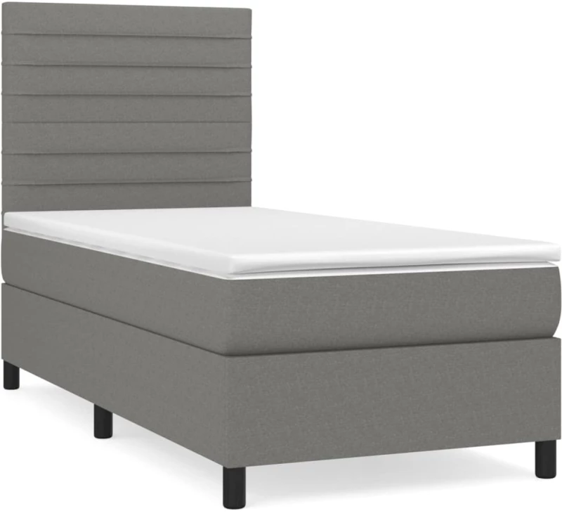 ΚΡΕΒΑΤΙ BOXSPRING ΜΕ ΣΤΡΩΜΑ ΣΚΟΥΡΟ ΓΚΡΙ 80X200 ΕΚ. ΥΦΑΣΜΑΤΙΝΟ 3141810