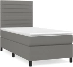 ΚΡΕΒΑΤΙ BOXSPRING ΜΕ ΣΤΡΩΜΑ ΣΚΟΥΡΟ ΓΚΡΙ 80X200 ΕΚ. ΥΦΑΣΜΑΤΙΝΟ 3141810
