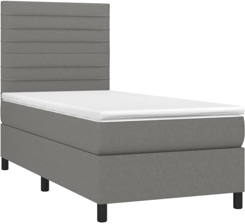 ΚΡΕΒΑΤΙ BOXSPRING ΜΕ ΣΤΡΩΜΑ ΣΚΟΥΡΟ ΓΚΡΙ 80X200 ΕΚ. ΥΦΑΣΜΑΤΙΝΟ 3141810
