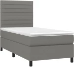 ΚΡΕΒΑΤΙ BOXSPRING ΜΕ ΣΤΡΩΜΑ ΣΚΟΥΡΟ ΓΚΡΙ 80X200 ΕΚ. ΥΦΑΣΜΑΤΙΝΟ 3141810