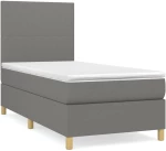 ΚΡΕΒΑΤΙ BOXSPRING ΜΕ ΣΤΡΩΜΑ ΣΚΟΥΡΟ ΓΚΡΙ 80X200 ΕΚ. ΥΦΑΣΜΑΤΙΝΟ 3142130
