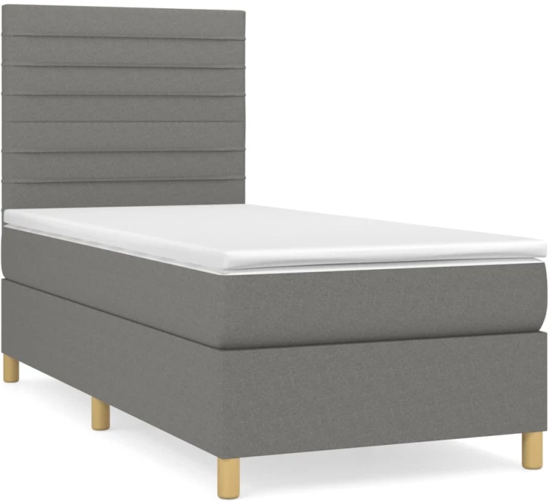 ΚΡΕΒΑΤΙ BOXSPRING ΜΕ ΣΤΡΩΜΑ ΣΚΟΥΡΟ ΓΚΡΙ 80X200 ΕΚ. ΥΦΑΣΜΑΤΙΝΟ 3142370