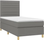 ΚΡΕΒΑΤΙ BOXSPRING ΜΕ ΣΤΡΩΜΑ ΣΚΟΥΡΟ ΓΚΡΙ 80X200 ΕΚ. ΥΦΑΣΜΑΤΙΝΟ 3142370