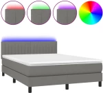 ΚΡΕΒΑΤΙ BOXSPRING ΜΕ ΣΤΡΩΜΑ & LED ΣΚ.ΓΚΡΙ 140X200 ΕΚ ΥΦΑΣΜΑΤΙΝΟ 3133318