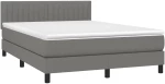 ΚΡΕΒΑΤΙ BOXSPRING ΜΕ ΣΤΡΩΜΑ & LED ΣΚ.ΓΚΡΙ 140X200 ΕΚ ΥΦΑΣΜΑΤΙΝΟ 3133318
