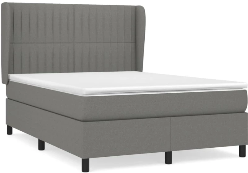 ΚΡΕΒΑΤΙ BOXSPRING ΜΕ ΣΤΡΩΜΑ ΣΚΟΥΡΟ ΓΚΡΙ 140X200 ΕΚ ΥΦΑΣΜΑΤΙΝΟ 3128126