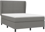 ΚΡΕΒΑΤΙ BOXSPRING ΜΕ ΣΤΡΩΜΑ ΣΚΟΥΡΟ ΓΚΡΙ 140X200 ΕΚ ΥΦΑΣΜΑΤΙΝΟ 3128126