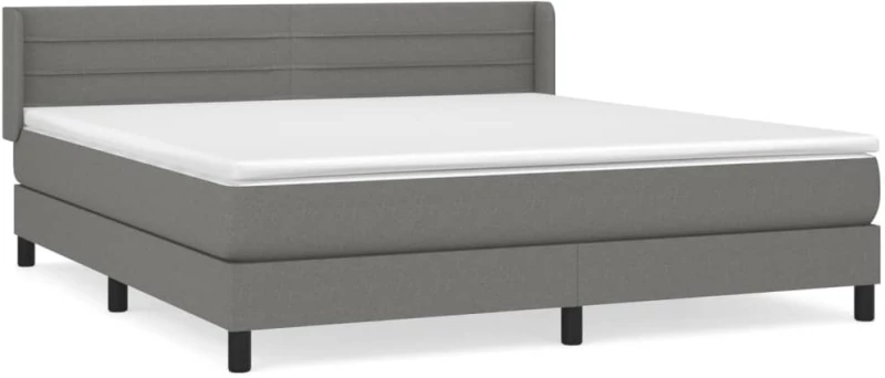 ΚΡΕΒΑΤΙ BOXSPRING ΜΕ ΣΤΡΩΜΑ ΣΚΟΥΡΟ ΓΚΡΙ 160X200 ΕΚ ΥΦΑΣΜΑΤΙΝΟ 3129802