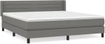 ΚΡΕΒΑΤΙ BOXSPRING ΜΕ ΣΤΡΩΜΑ ΣΚΟΥΡΟ ΓΚΡΙ 160X200 ΕΚ ΥΦΑΣΜΑΤΙΝΟ 3129802