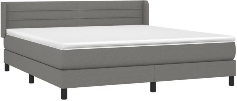 ΚΡΕΒΑΤΙ BOXSPRING ΜΕ ΣΤΡΩΜΑ ΣΚΟΥΡΟ ΓΚΡΙ 160X200 ΕΚ ΥΦΑΣΜΑΤΙΝΟ 3129802