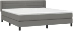 ΚΡΕΒΑΤΙ BOXSPRING ΜΕ ΣΤΡΩΜΑ ΣΚΟΥΡΟ ΓΚΡΙ 160X200 ΕΚ ΥΦΑΣΜΑΤΙΝΟ 3129802