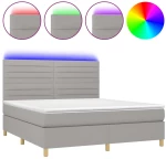 ΚΡΕΒΑΤΙ BOXSPRING ΜΕ ΣΤΡΩΜΑ & LED ΑΝ.ΓΚΡΙ 160X200ΕΚ. ΥΦΑΣΜΑΤΙΝΟ 3135525