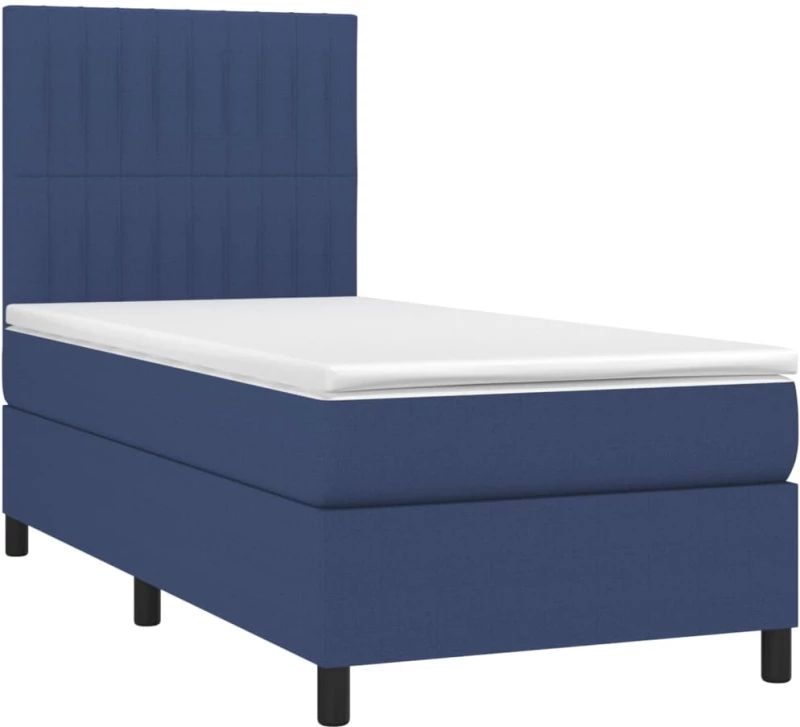 ΚΡΕΒΑΤΙ BOXSPRING ΜΕ ΣΤΡΩΜΑ & LED ΜΠΛΕ 90X200 ΕΚ. ΥΦΑΣΜΑΤΙΝΟ 3135011