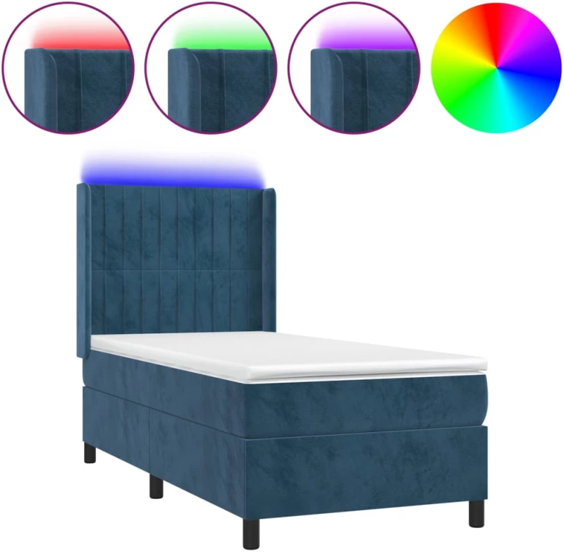 ΚΡΕΒΑΤΙ BOXSPRING ΜΕ ΣΤΡΩΜΑ & LED ΣΚ. ΜΠΛΕ 100X200ΕΚ. ΒΕΛΟΥΔΙΝΟ 3139671