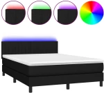 ΚΡΕΒΑΤΙ BOXSPRING ΜΕ ΣΤΡΩΜΑ & LED ΜΑΥΡΟ 140X190 ΕΚ. ΥΦΑΣΜΑΤΙΝΟ 3133311